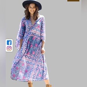 Blue Boheme Audrey Blue Dress - One Size